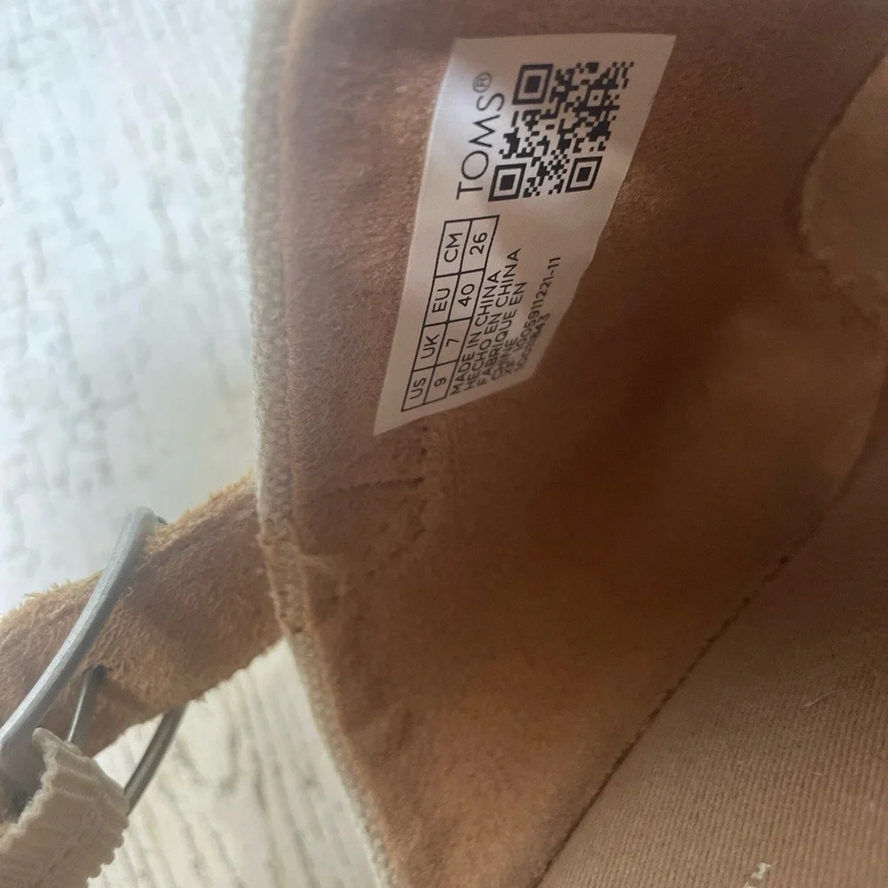 TOMS Monica Espadrille Wedge Sandals Natural Oxford Canvas‎ Tan Size 9 Tan